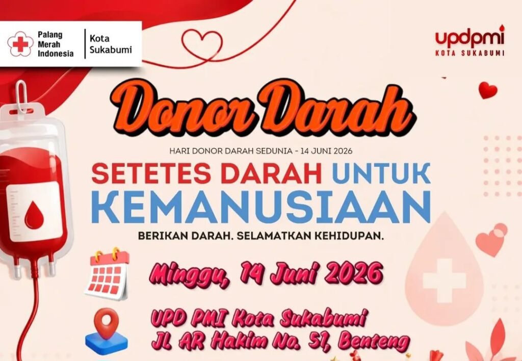 Setetes Darah untuk Kemanusiaan, PMI Kota Sukabumi Gelar Aksi Donor Darah 14 Juni