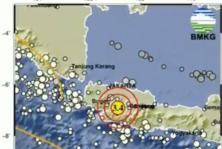 Gempa M 3,4 Guncang Cianjur, BMKG: Berpusat di Barat Daya Kabupaten Cianjur