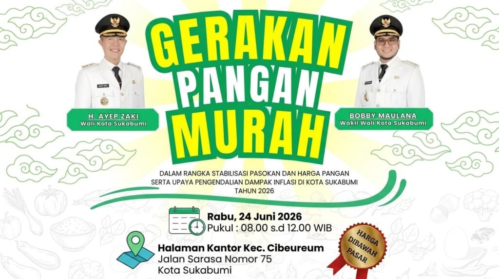 Gerakan Pangan Murah Hadir di Cibeureum, Warga Sukabumi Bisa Belanja Hemat Besok