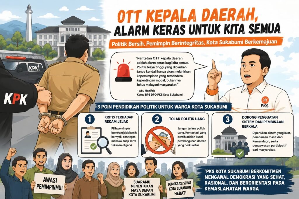 Marak Kepala Daerah Terkena OTT, PKS Kota Sukabumi Tekankan Bahaya Politik Biaya Tinggi dan Edukasi Pemilih ​