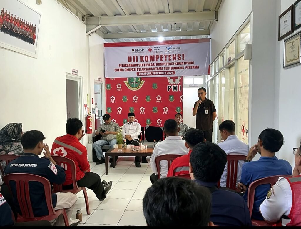 Perkuat Kompetensi Relawan, PMI Kota Sukabumi Gelar Uji Sertifikasi BNSP Pertolongan Pertama